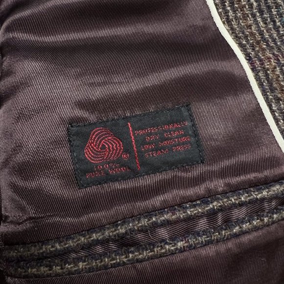 English Manor Plaid Wool Blazer Sport Coat Men's S/40 - Picture 3 of 11